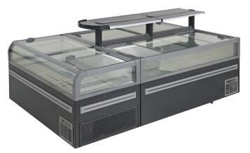 congélateur en verre d'île de congélateur de coffre en verre de glissement de congélateur de coffre de porte de 610L 735L