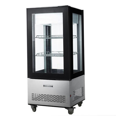 vitrine réfrigérée en verre latérale du refroidisseur quatre en verre droits de la porte 550L