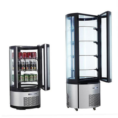 La rotation de partie supérieure du comptoir a frigorifié le refroidisseur en verre commercial de porte de la vitrine de gâteau 100L