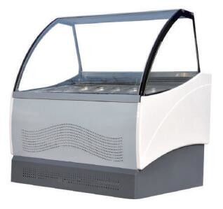 vitrine en verre commerciale de crème glacée de congélateur de porte de 12 casseroles Gelato