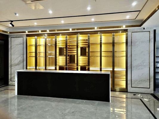 Armoire faite sur commande de vin de porte en verre de cave de vue d'acier inoxydable