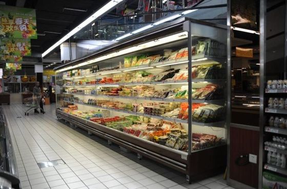 Porte en verre anodisée claire noire de modification pour les Cabinets réfrigérés avant Open