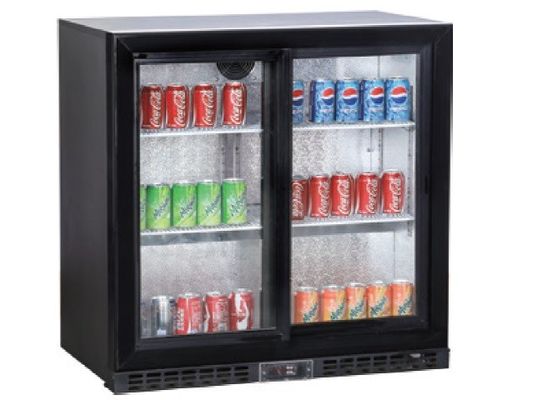 208L réfrigérateur en verre de barre d'Undercounter de porte du message publicitaire 2, barre arrière sous le contre- réfrigérateur, porte coulissante 2
