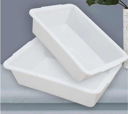 Boîte de rangement rectangulaire en plastique blanche sans couvercle
