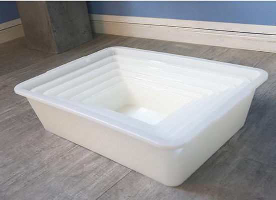 Boîte de rangement rectangulaire en plastique blanche sans couvercle