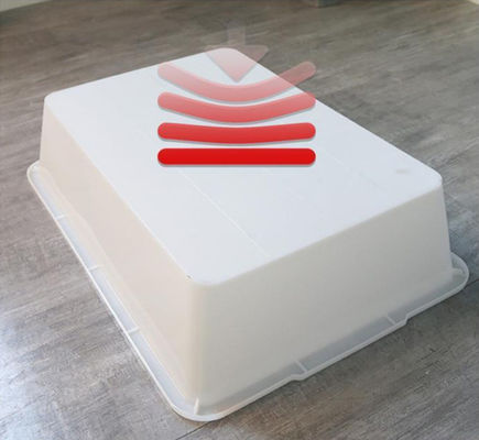 Boîte de rangement rectangulaire en plastique blanche sans couvercle
