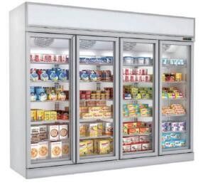 La porte en verre commerciale tiennent le refroidissement à l'air des portes 3200L R404a du congélateur 4