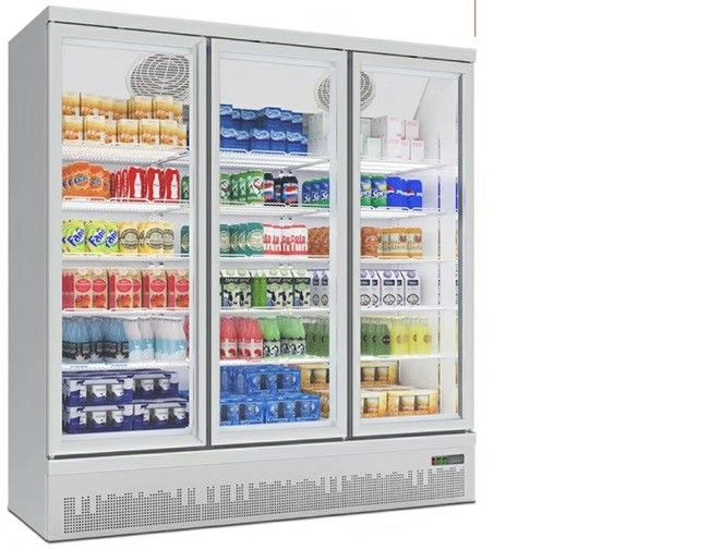 Verre droit 1250L de congélateur de 3 portes pour la crème glacée et les aliments surgelés