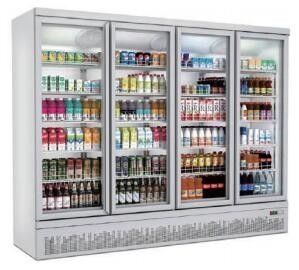 La porte en verre 110V/60Hz 220-240V de congélateur droit commercial branchent dans le type UF2 pour la crème glacée