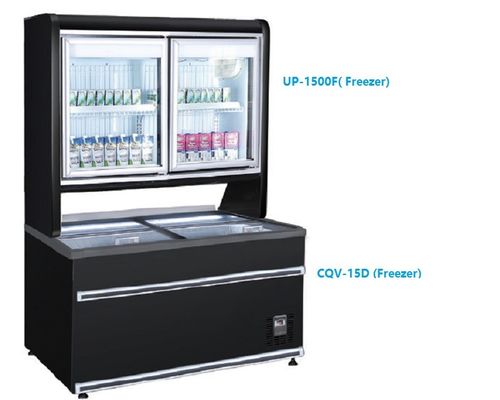 supermarché en verre combiné commercial de porte de congélateur de réfrigérateur de 1200L R290